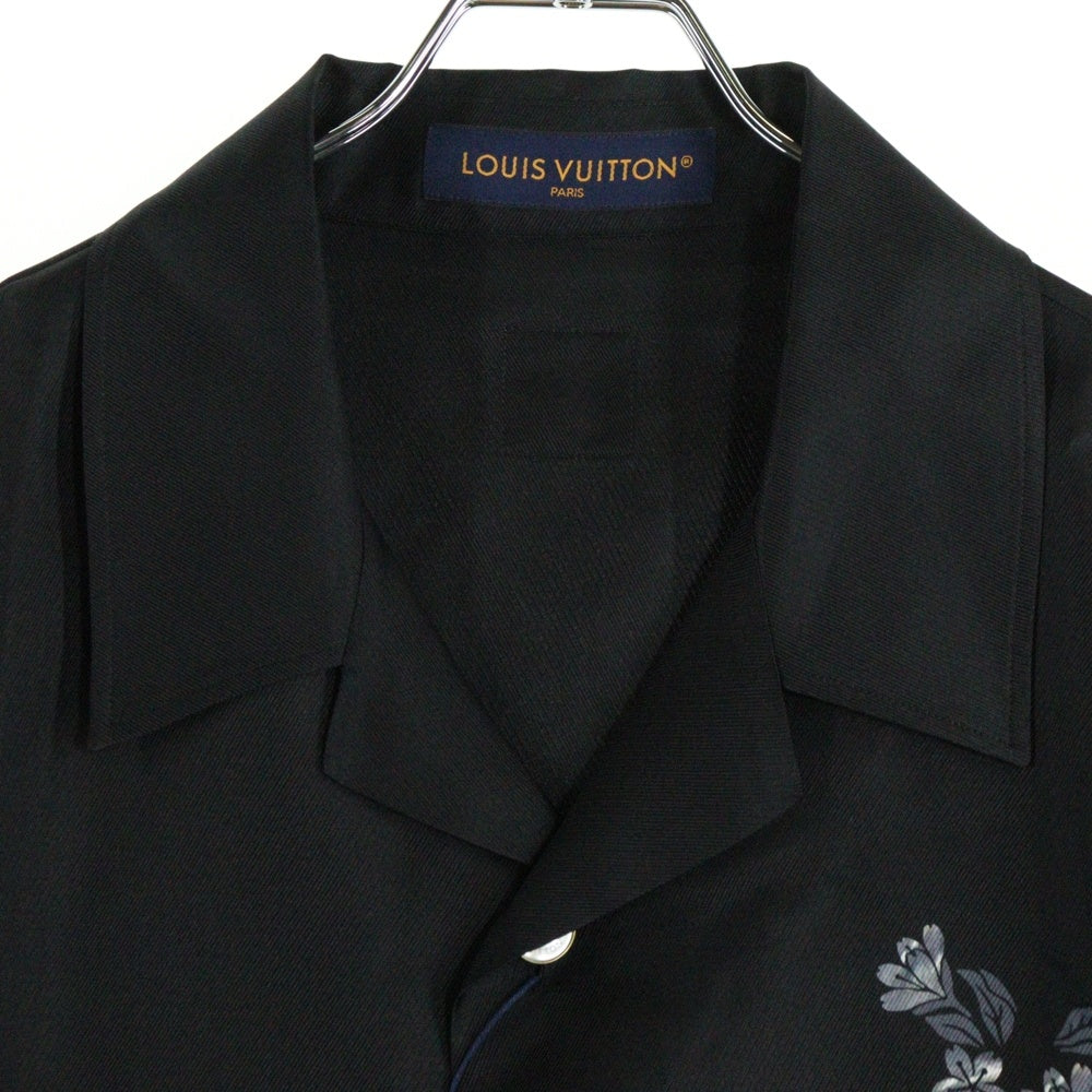 LOUIS VUITTON(ルイヴィトン) 25AW LV Flower Logo Silk Short Sleeve Shirt シルク半袖シャツ ブラック RM252M YJV HTS72W