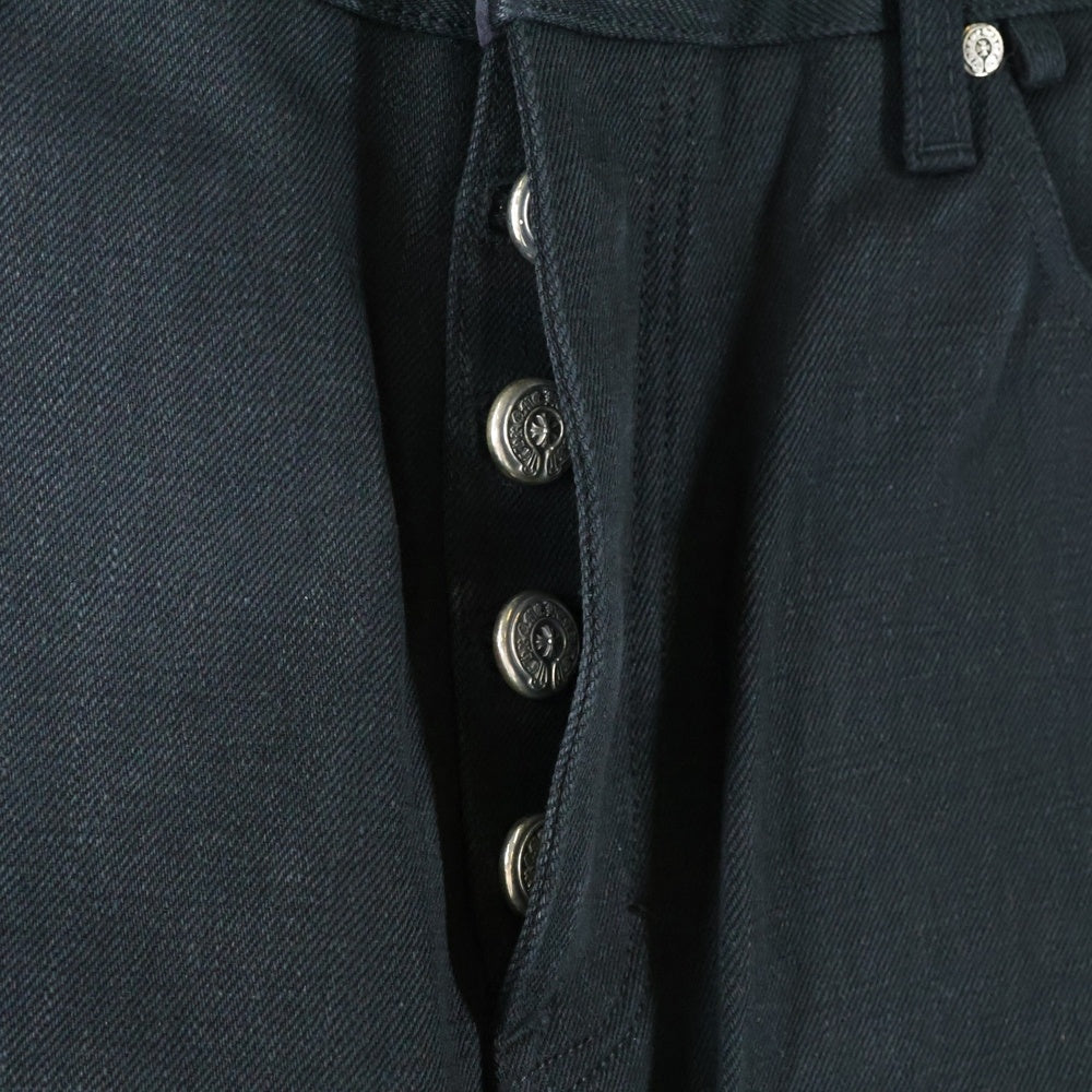 CHROME HEARTS(クロムハーツ) DNN PANTS FLEURKNEE フレアニー デニムパンツ ワイドパンツ ブラック