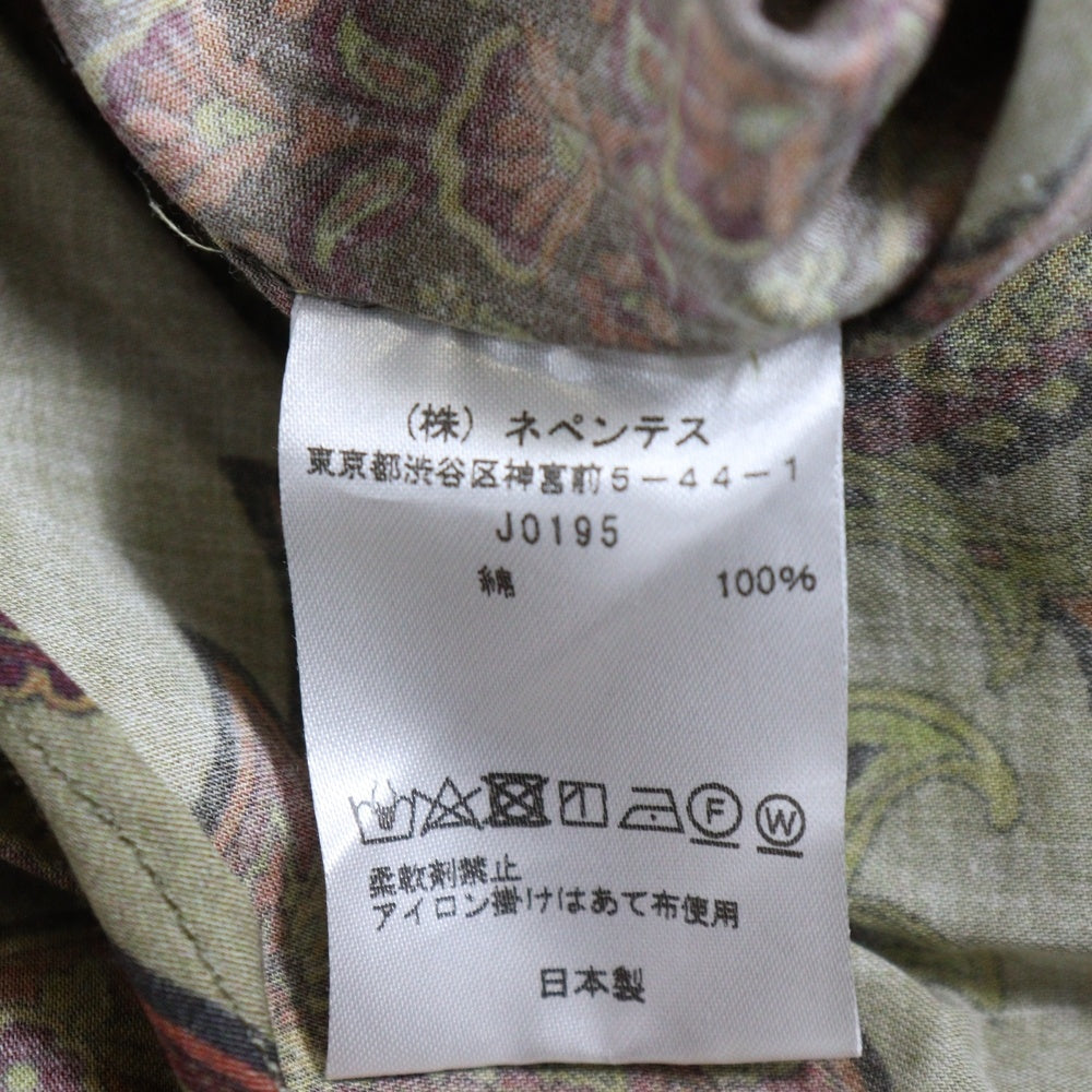 Needles(ニードルス) PAISLEY COTTON SHIRTS ペイズリー コットン 長袖シャツ マルチ J0195