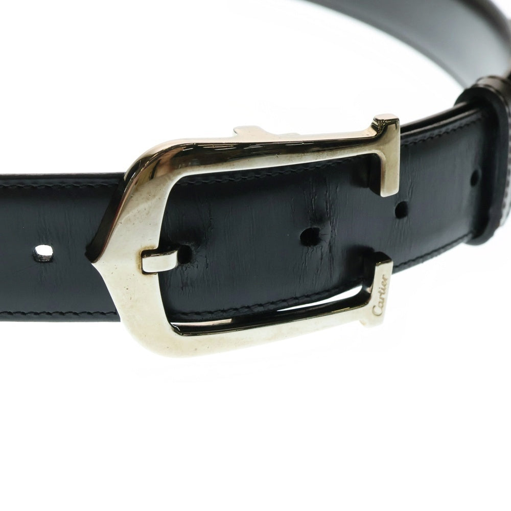 Cartier(カルティエ) C Alonger Leather Belt Cアロンジェ シルバーバックル リバーシブルベルト ブラック/ブラウン
