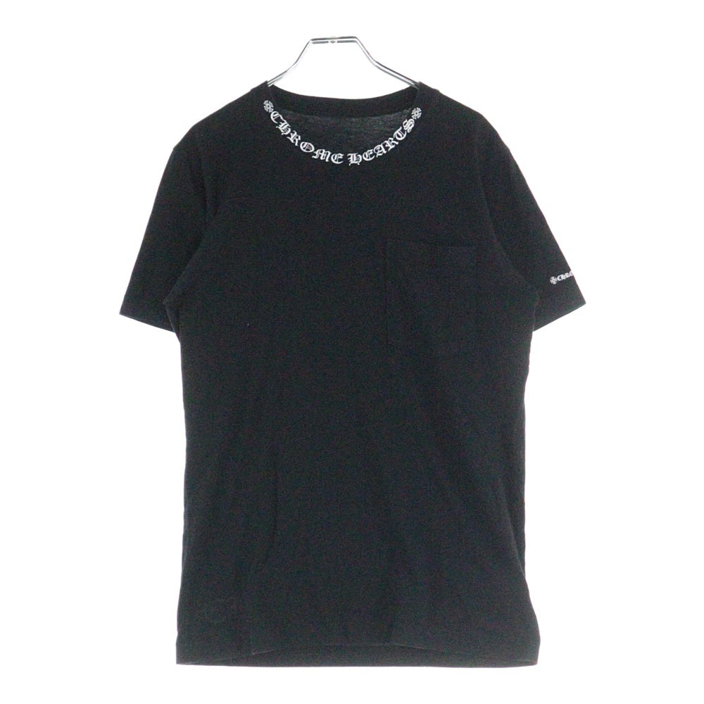 CHROME HEARTS(クロムハーツ) NECK LOGO S/S TEE ネックロゴプリント 半袖Tシャツ カットソー ブラック
