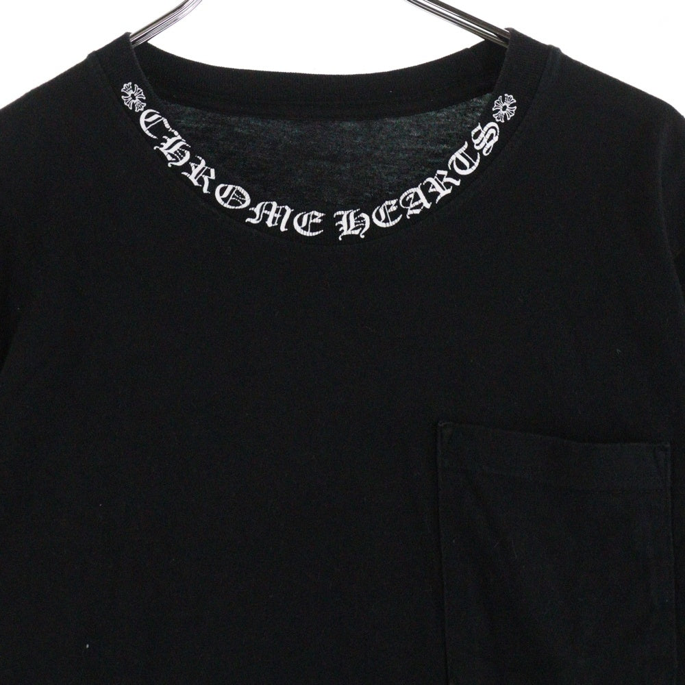 CHROME HEARTS(クロムハーツ) NECK LOGO S/S TEE ネックロゴプリント 半袖Tシャツ カットソー ブラック