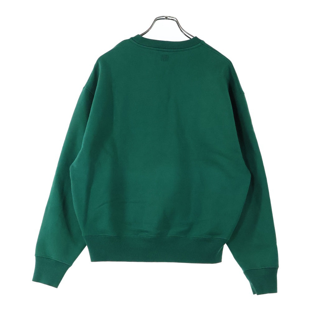 AMI Alexandre Mattiussi(アミアレクサンドルマテュッシ) Sweatshirt ハートロゴ刺繍 クルーネックスウェットトレーナー グリーン A21HJ008.730