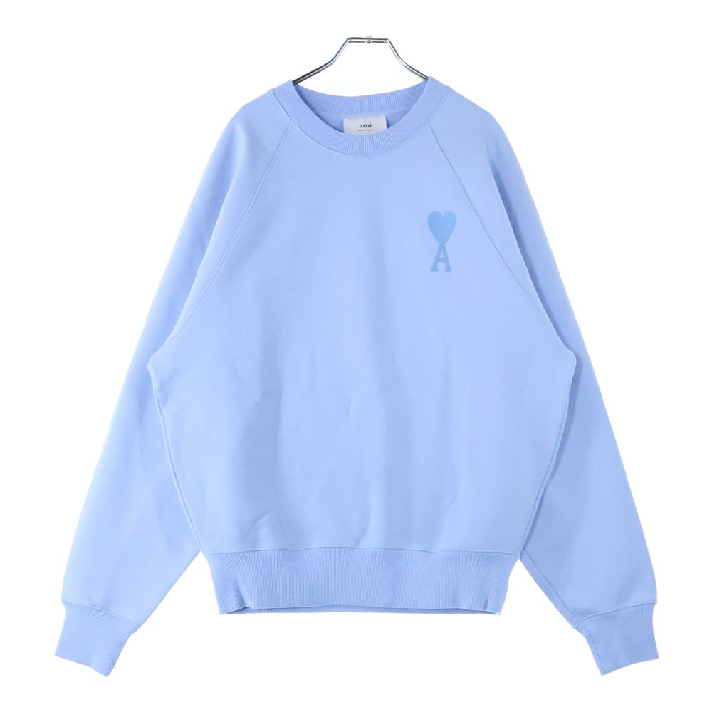 AMI Alexandre Mattiussi(アミアレクサンドルマテュッシ) Sweatshirt ハートロゴ刺繍 クルーネックスウェットトレーナー ブルー E22USW002.747
