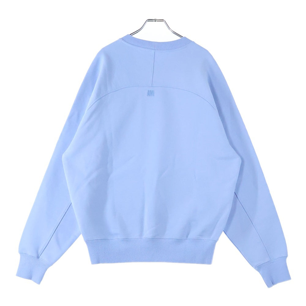 AMI Alexandre Mattiussi(アミアレクサンドルマテュッシ) Sweatshirt ハートロゴ刺繍 クルーネックスウェットトレーナー ブルー E22USW002.747