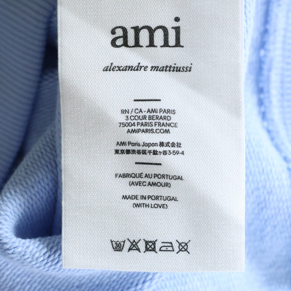 AMI Alexandre Mattiussi(アミアレクサンドルマテュッシ) Sweatshirt ハートロゴ刺繍 クルーネックスウェットトレーナー ブルー E22USW002.747