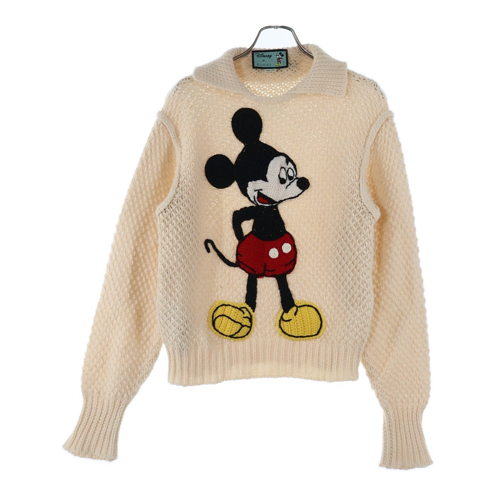 GUCCI(グッチ) ×Disney Embroidered Mickey Mouse Sweater ディズニー ニットセーター アイボリー 599245 XKA37