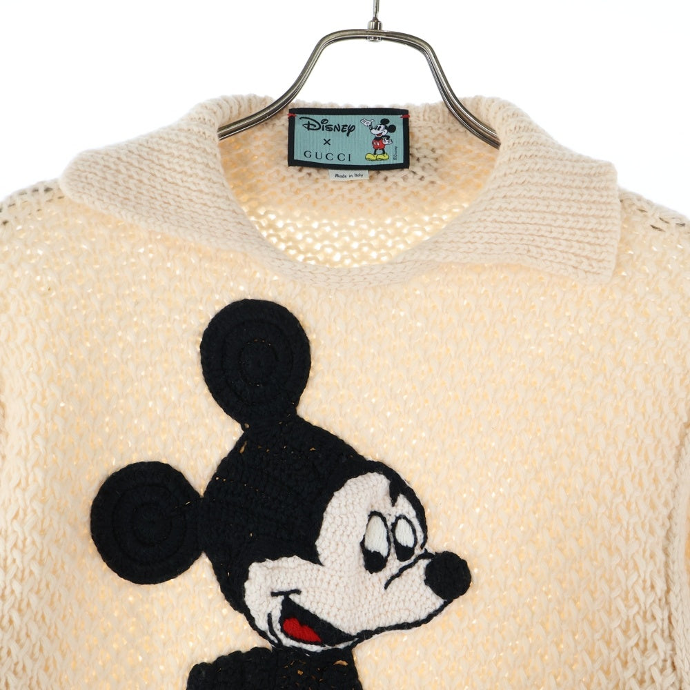 GUCCI(グッチ) ×Disney Embroidered Mickey Mouse Sweater ディズニー ニットセーター アイボリー 599245 XKA37