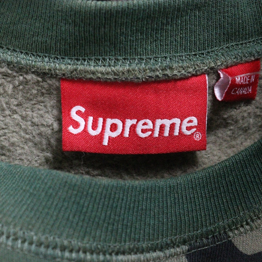 SUPREME(シュプリーム) 15AW Box Logo Crewneck カモフラージュ 迷彩 ボックスロゴ クルーネックスウェットトレーナー カーキ