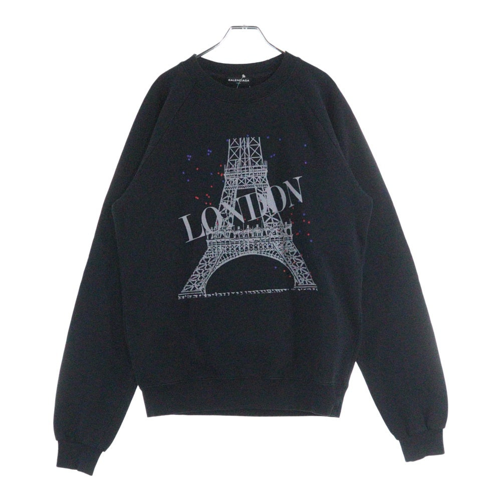 BALENCIAGA(バレンシアガ) 18SS London Sweatshirt クルーネックスウェットトレーナー ブラック 508122 TYK72