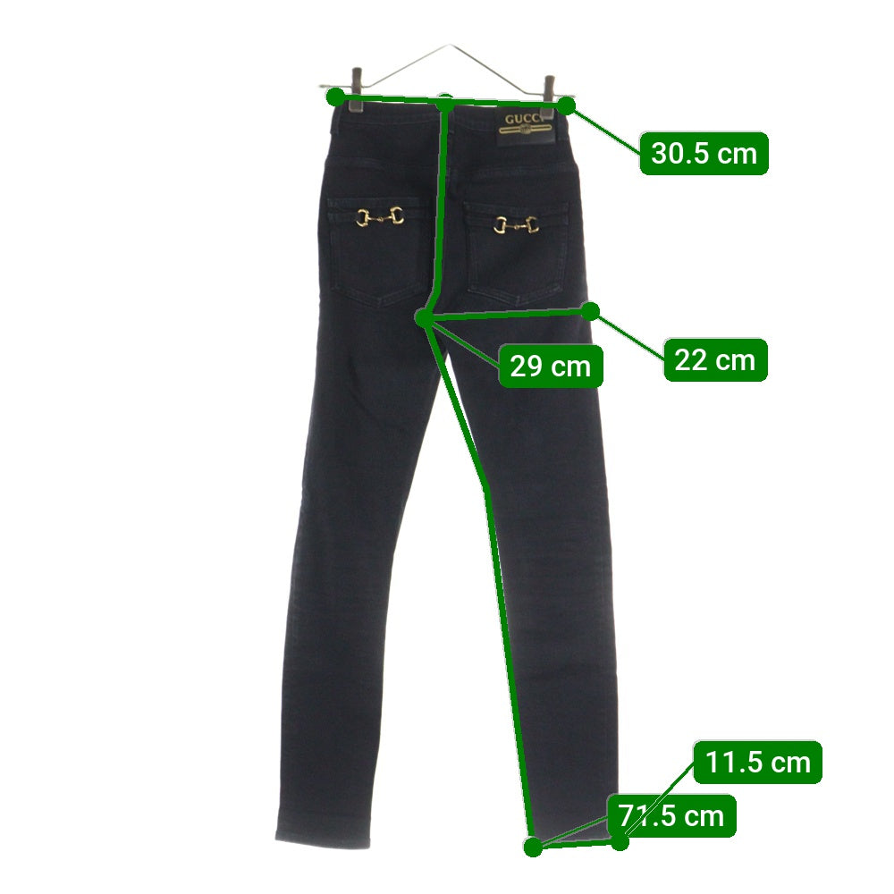 GUCCI(グッチ) Horsebit Jeans ホースビット スキニーデニムパンツ ジーンズ ブラック レディース 691895 XDBX6