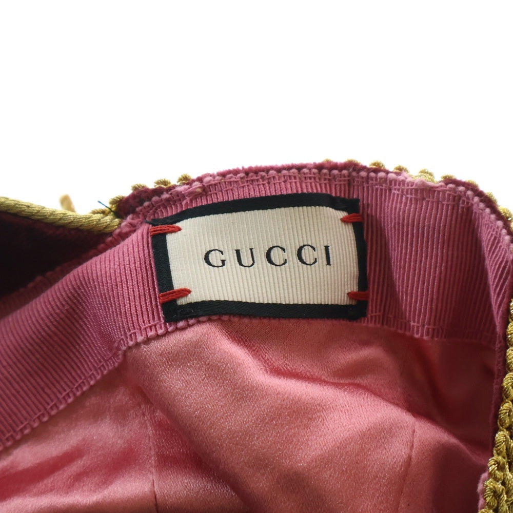 GUCCI(グッチ) 17SS Velbet Hat ベロア キャップ 帽子 バーガンディー 454679 4HB11