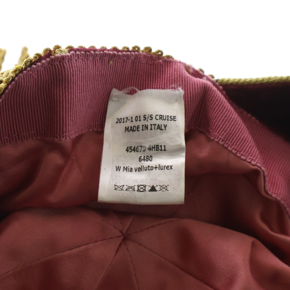GUCCI(グッチ) 17SS Velbet Hat ベロア キャップ 帽子 バーガンディー 454679 4HB11
