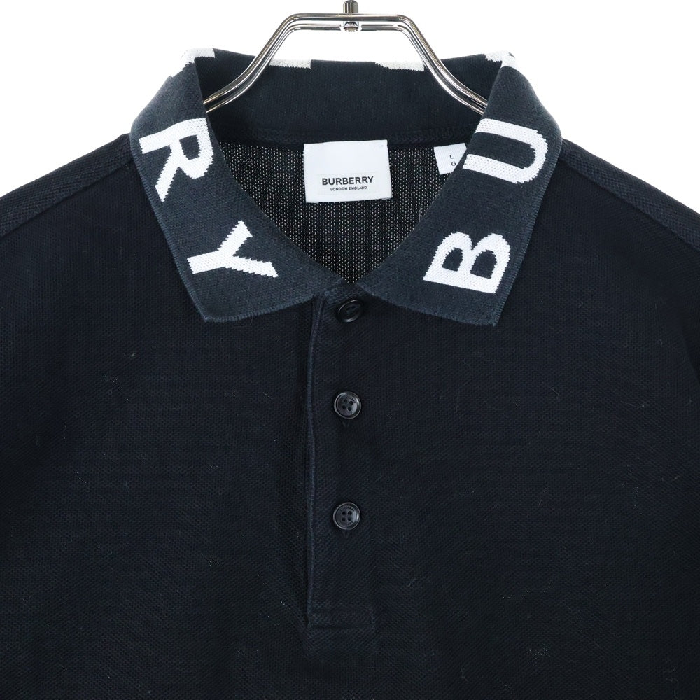 BURBERRY(バーバリー) Logo Collar Polo Shirt 半袖ポロシャツ ブラック 8013499
