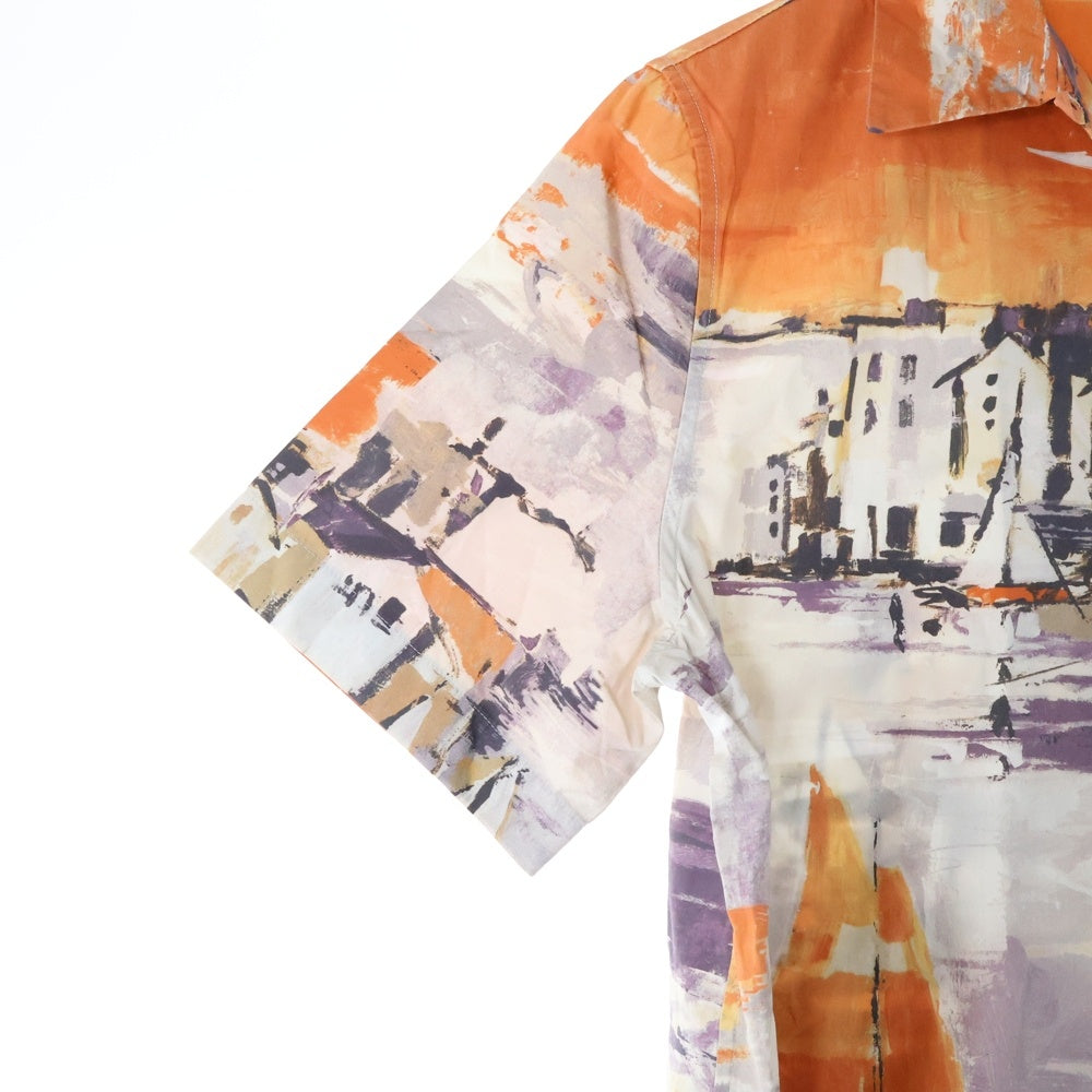 PRADA(プラダ) Landscape Shirt 総柄半袖シャツ レディース オレンジ P431B S162 1PF7