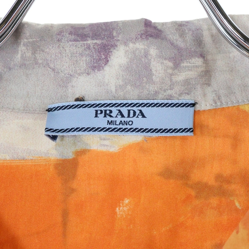 PRADA(プラダ) Landscape Shirt 総柄半袖シャツ レディース オレンジ P431B S162 1PF7