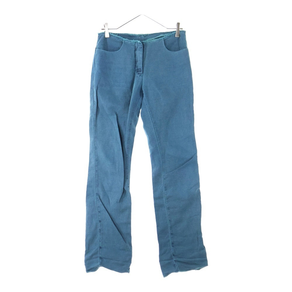 Maison Margiela 6(メゾンマルジェラ) 04SS High Cut Standard Leg Sweat Pants ハイカットスタンダードレグスウェットパンツ レディースジップフライカットオフスウェットパンツ 32 P145 グリーン