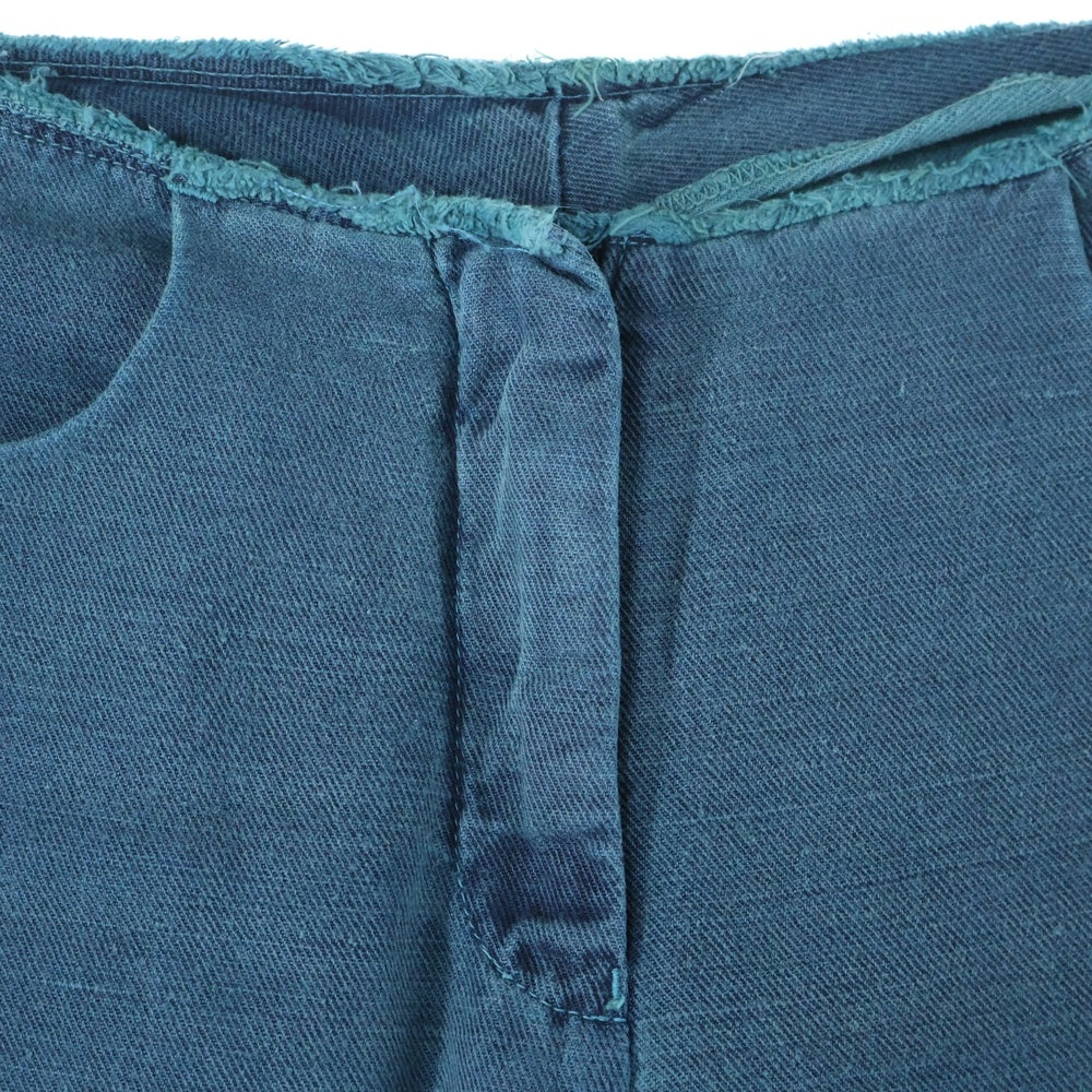 Maison Margiela 6(メゾンマルジェラ) 04SS High Cut Standard Leg Sweat Pants ハイカットスタンダードレグスウェットパンツ レディースジップフライカットオフスウェットパンツ 32 P145 グリーン