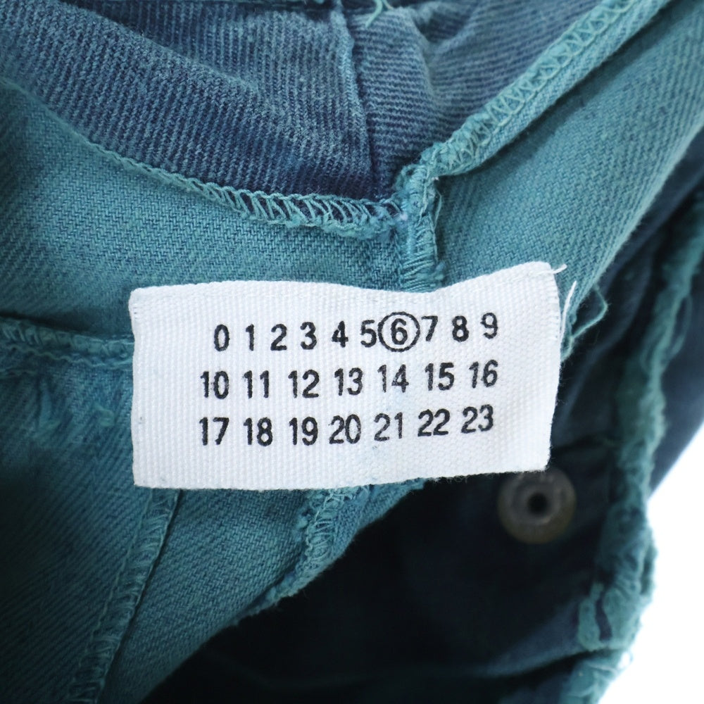 Maison Margiela 6(メゾンマルジェラ) 04SS High Cut Standard Leg Sweat Pants ハイカットスタンダードレグスウェットパンツ レディースジップフライカットオフスウェットパンツ 32 P145 グリーン