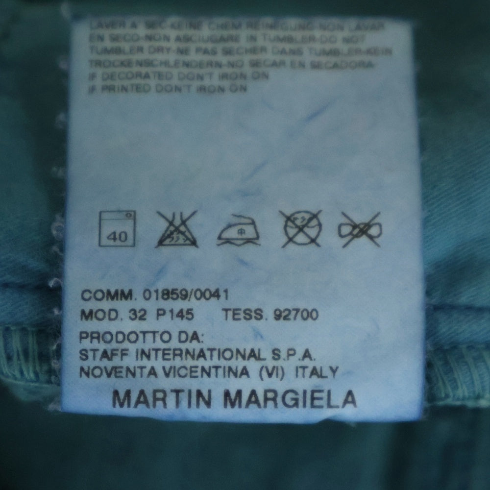 Maison Margiela 6(メゾンマルジェラ) 04SS High Cut Standard Leg Sweat Pants ハイカットスタンダードレグスウェットパンツ レディースジップフライカットオフスウェットパンツ 32 P145 グリーン