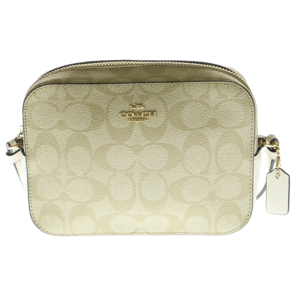 COACH(コーチ) CAMERA BAG シグネチャー キャンバス カメラバッグ ショルダーバッグ PVC ベージュ