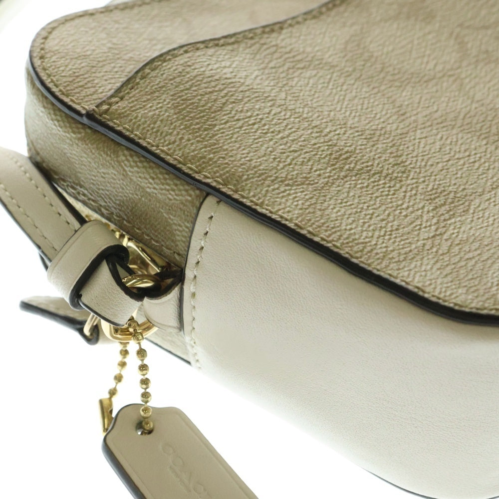 COACH(コーチ) CAMERA BAG シグネチャー キャンバス カメラバッグ ショルダーバッグ PVC ベージュ