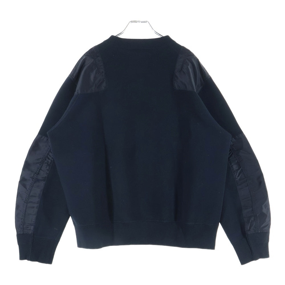 Sacai(サカイ) 24AW Sponge Sweat Pullover スポンジスウェットプルオーバー ナイロン切替スウェットトレーナー 24-03567M ブラック