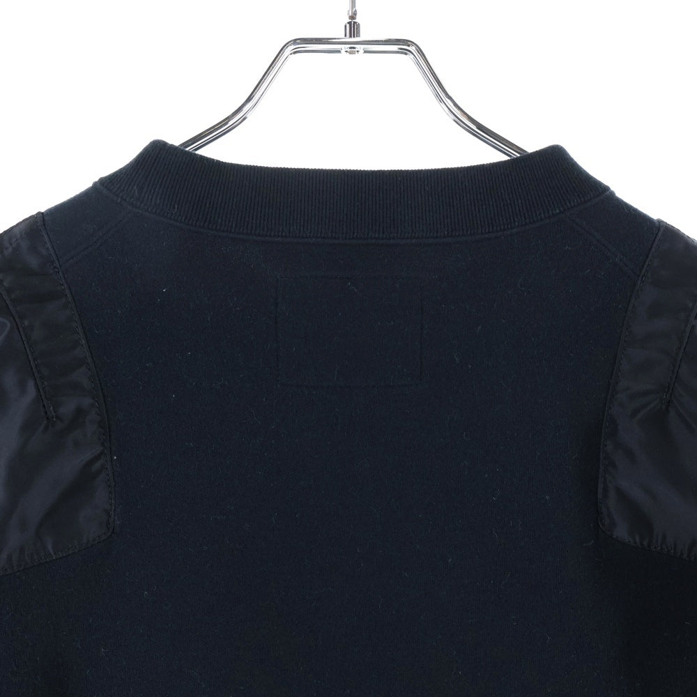 Sacai(サカイ) 24AW Sponge Sweat Pullover スポンジスウェットプルオーバー ナイロン切替スウェットトレーナー 24-03567M ブラック