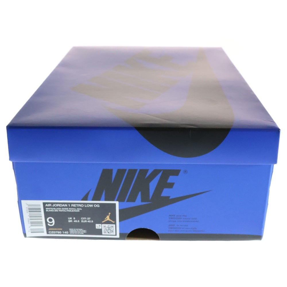 NIKE(ナイキ) AIR JORDAN1 RETRO LOW OG エアジョーダン1 ゲームロイヤル ローカットスニーカー ブラック/ホワイト/ブルー US9/27cm CZ0790-140