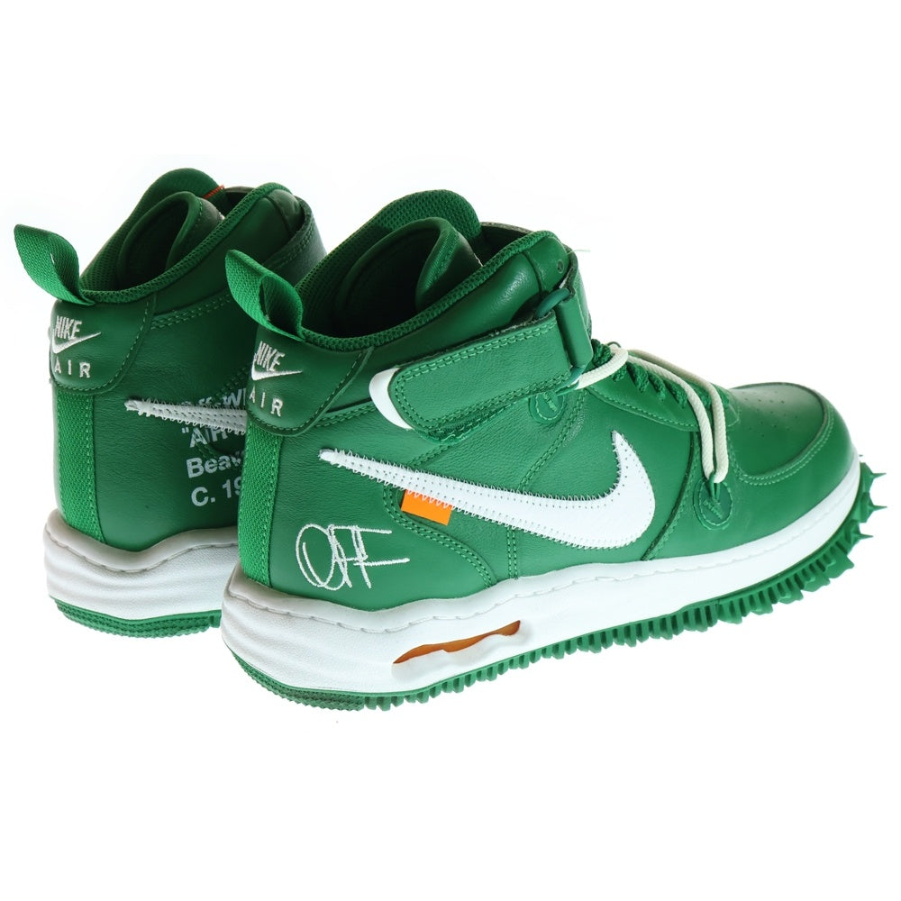 NIKE(ナイキ) ×OFF WHITE AIR FORCE1 MID SP LTHR オフホワイト エアフォース1 ハイカットスニーカー グリーン US9/27cm DR0500-300