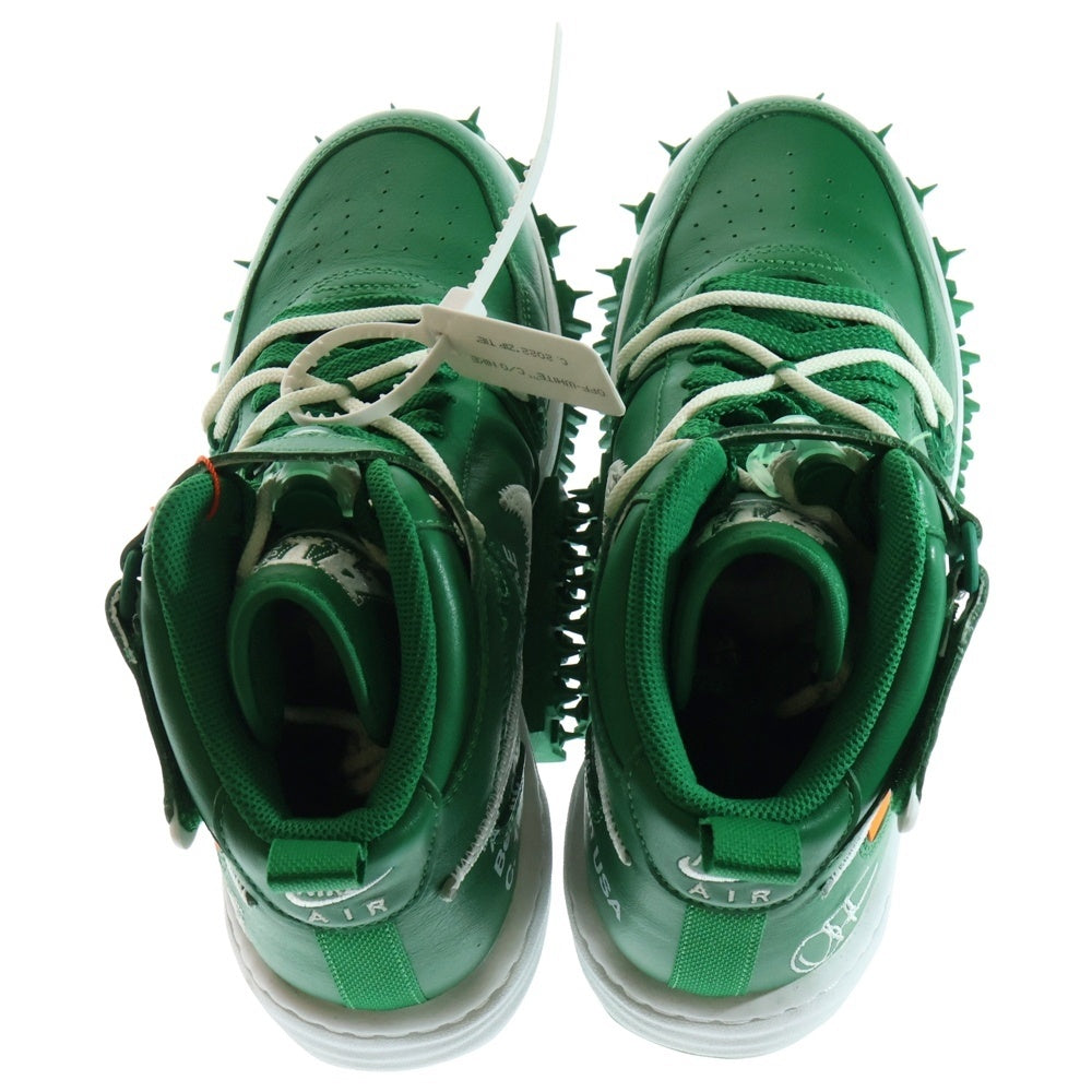 NIKE(ナイキ) ×OFF WHITE AIR FORCE1 MID SP LTHR オフホワイト エアフォース1 ハイカットスニーカー グリーン US9/27cm DR0500-300