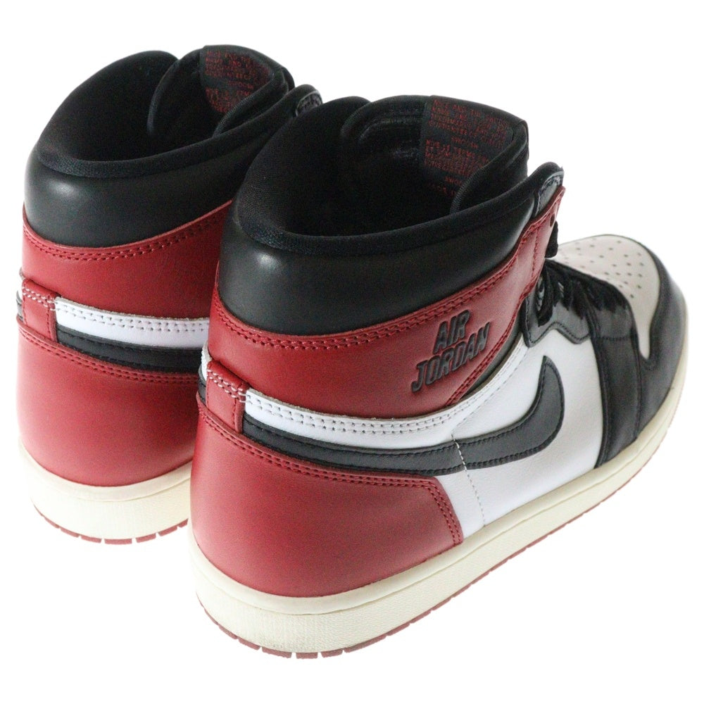 NIKE(ナイキ) AIR JORDAN1 RETRO HIGH OG エアジョーダン1 ブラックトゥリイマジンド つま黒 ハイカットスニーカー ブラック/ホワイト/レッド US9.5/27.5cm DZ5485-106