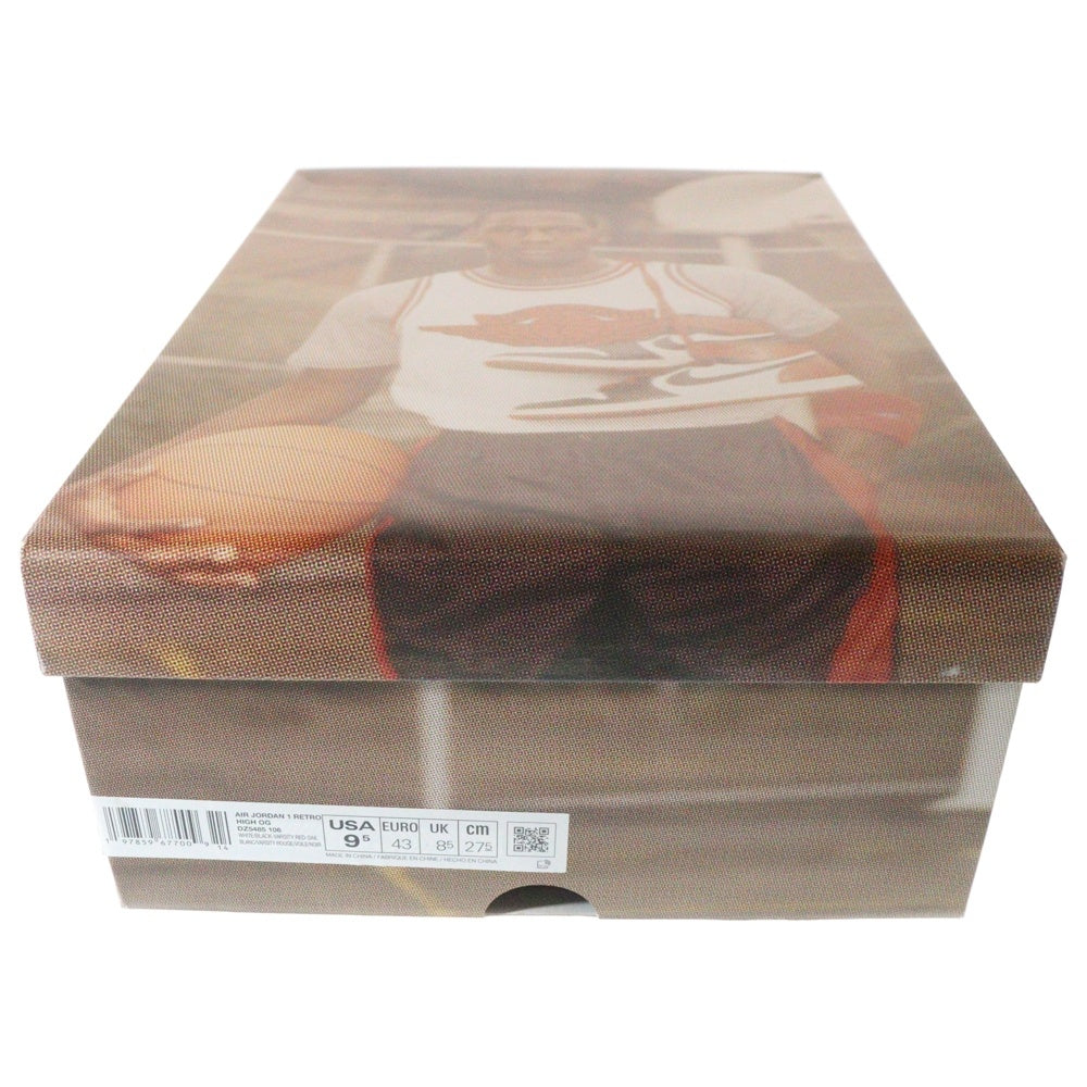 NIKE(ナイキ) AIR JORDAN1 RETRO HIGH OG エアジョーダン1 ブラックトゥリイマジンド つま黒 ハイカットスニーカー ブラック/ホワイト/レッド US9.5/27.5cm DZ5485-106