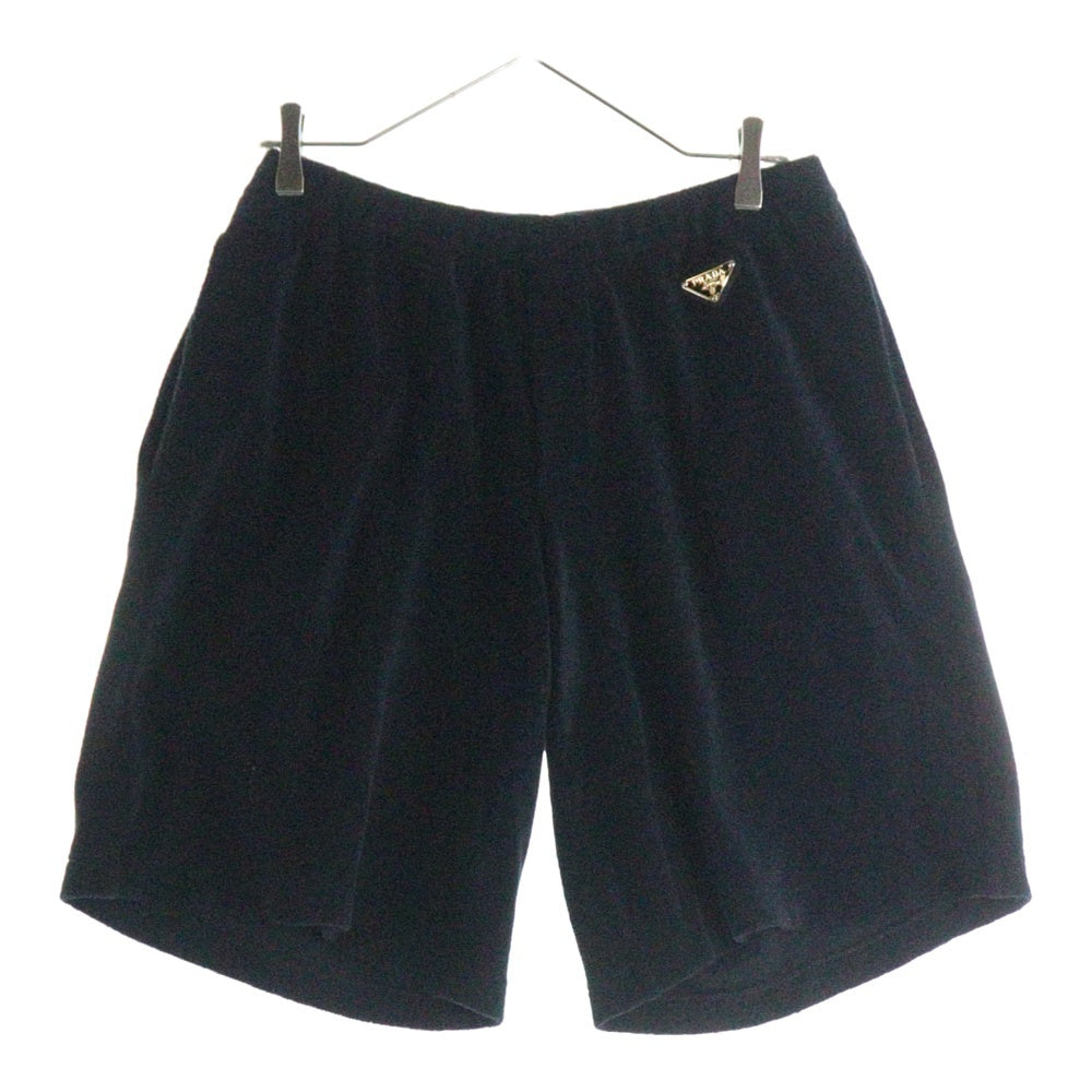 PRADA(プラダ) Terry-Cloth Shorts トライアングルロゴ テリー ハーフパンツ ショーツ ブラック UJP221