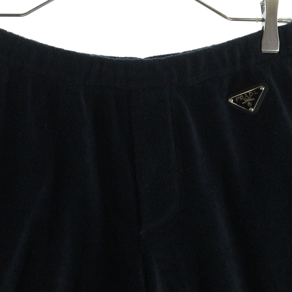 PRADA(プラダ) Terry-Cloth Shorts トライアングルロゴ テリー ハーフパンツ ショーツ ブラック UJP221