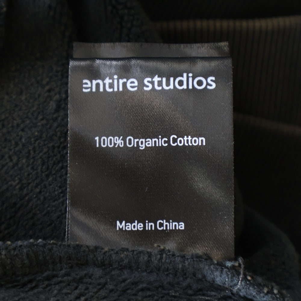 entire studios(エンタイア スタジオ) FULL ZIP HOODIE フル ジップ フーディー パーカー ブラック ES2106 P0040