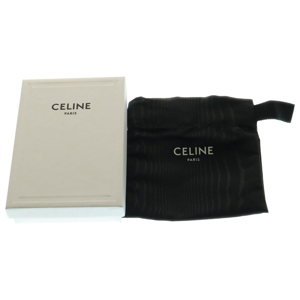 CELINE(セリーヌ) エンボスレザートリオンフコンパクトミニウォレット 二つ折り財布 10E493F ブラック