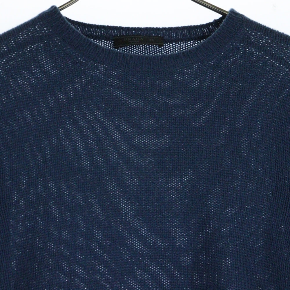 PRADA(プラダ) Crew Neck Cashmere Sweater クルーネックカシミヤセーター 長袖ニットセーター UMN864 ブルー