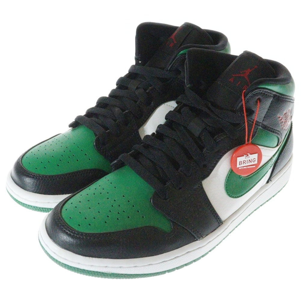 NIKE(ナイキ) AIR JORDAN 1 MID PINE GREEN エアジョーダン1 ミッドパイングリーン US8.5/26.5cm ミッドカットスニーカー 554724-067 グリーン