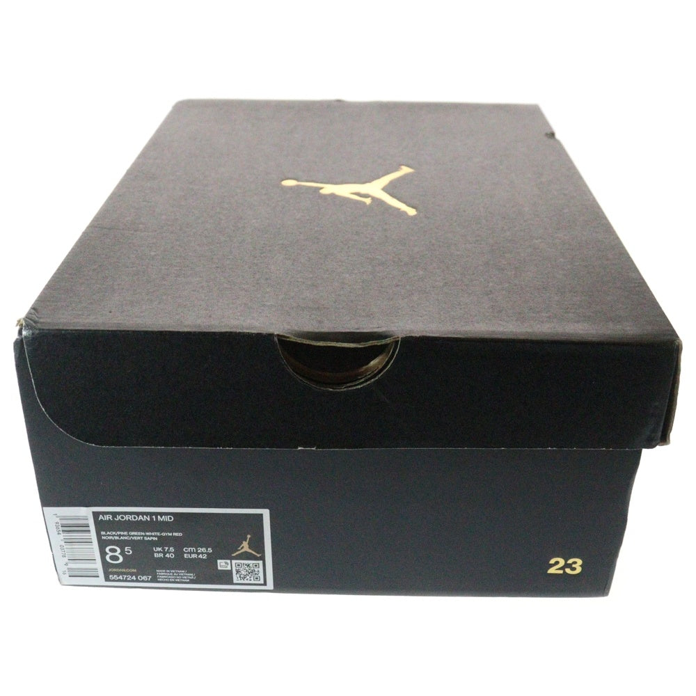 NIKE(ナイキ) AIR JORDAN 1 MID PINE GREEN エアジョーダン1 ミッドパイングリーン US8.5/26.5cm ミッドカットスニーカー 554724-067 グリーン