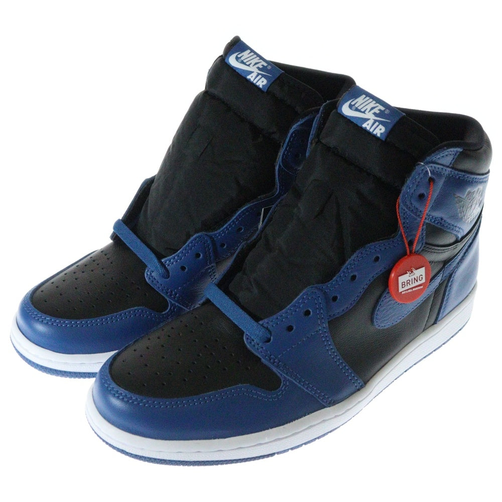 NIKE(ナイキ) AIR JORDAN 1 RETRO HIGH OG DARK MARINA BLUE エアジョーダン1 レトロ ダークマリーナブルー ハイカットスニーカー US9/27cm 555088-404 ブラック/ブルー