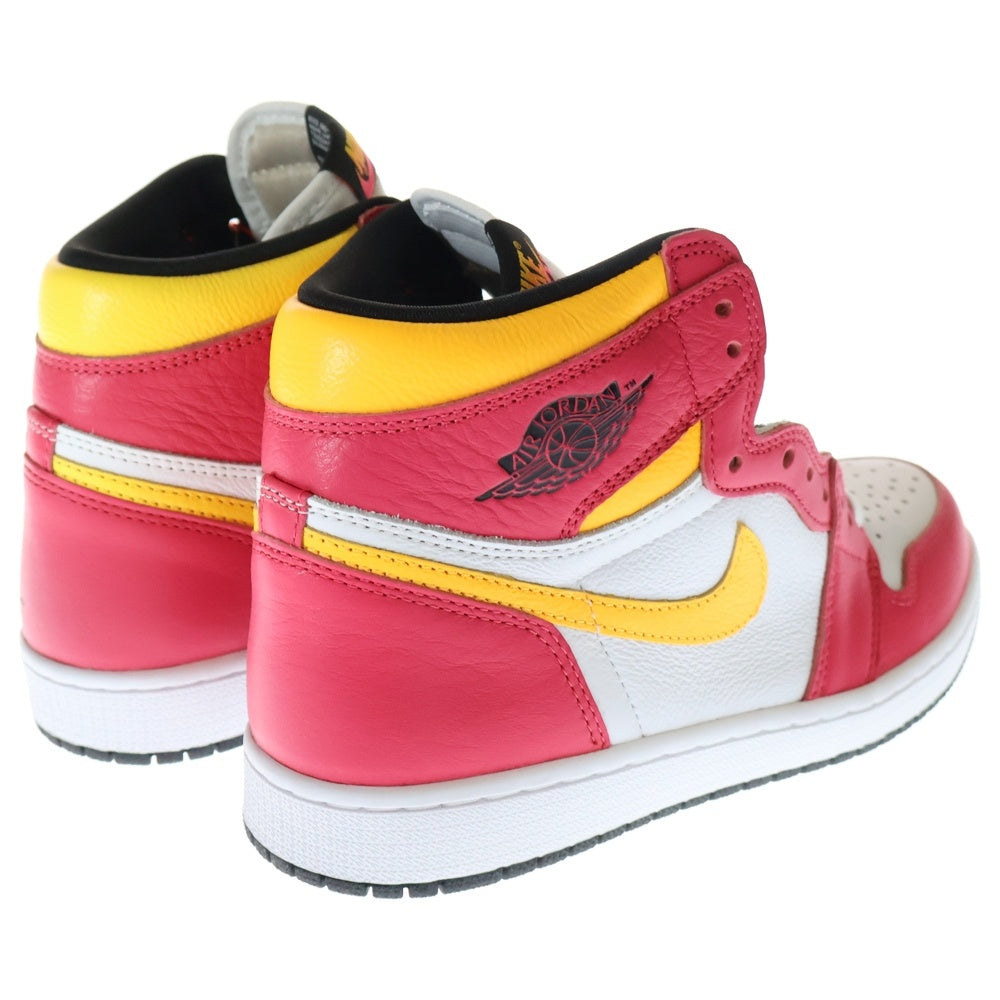NIKE(ナイキ) AIR JORDAN 1 RETRO HIGH OG LIGHT FUSION RED エアジョーダン1 ライトフュージョン ハイカットスニーカー US8.5/26.5cm 555088-603 ピンク/ホワイト