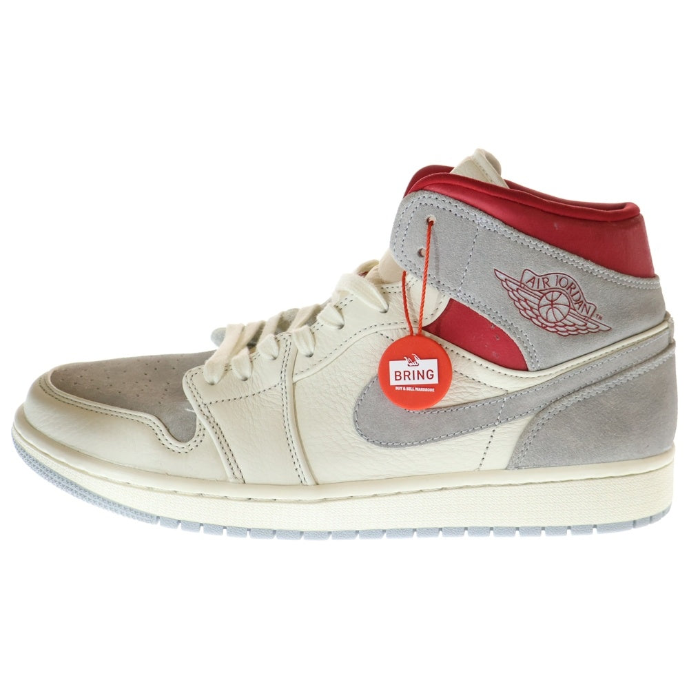 NIKE(ナイキ) AIR JORDAN 1 MID PREMIUM スニーカーズエンスタッフ ミッドカットスニーカー US10.5/28.5cm CT3443-100 グレー/ホワイト/レッド