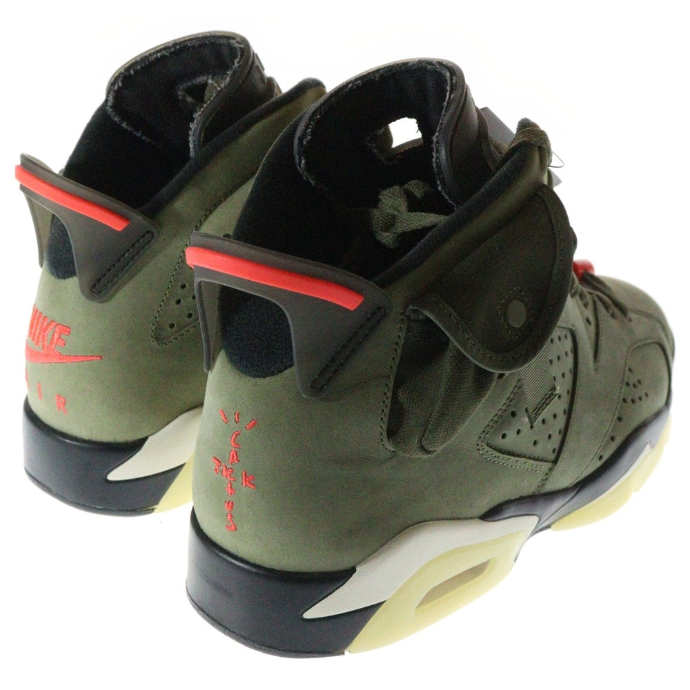 NIKE(ナイキ) ×TRAVIS SCOTT AIR JORDAN 6 RETRO SP トラヴィススコット エアジョーダン6 ハイカットスニーカー US10.5/28.5cm CN1084-200 カーキ