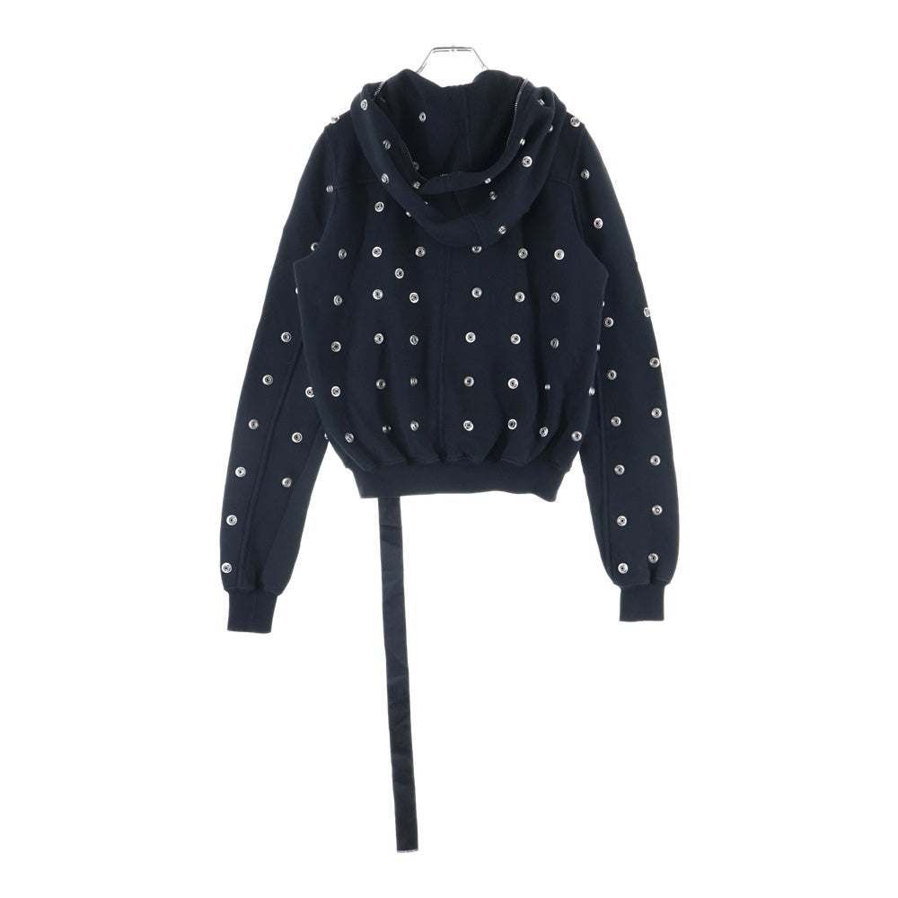 DRKSHDW(ダークシャドウ) SMALL GIMP HOODIE スタッズ装飾 フルジップアップスウェットパーカー フーディー ブラック DS01D1244 FES2