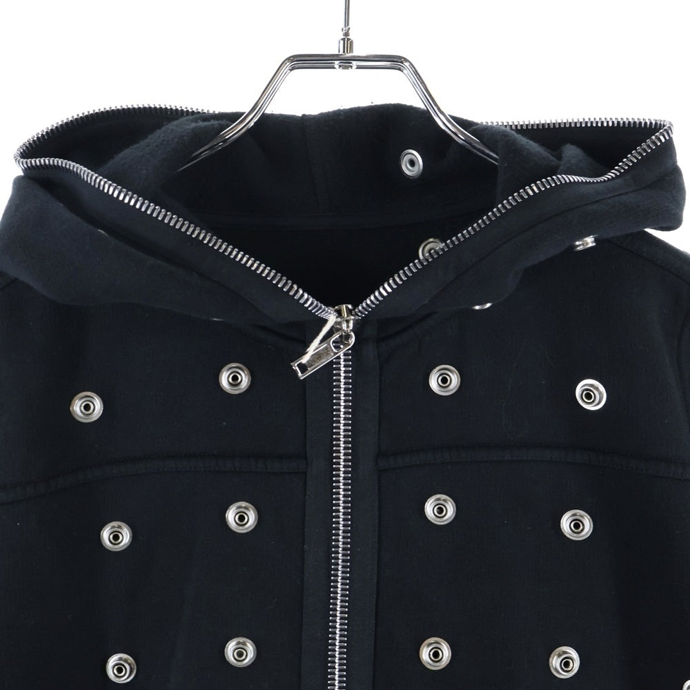 DRKSHDW(ダークシャドウ) SMALL GIMP HOODIE スタッズ装飾 フルジップアップスウェットパーカー フーディー ブラック DS01D1244 FES2