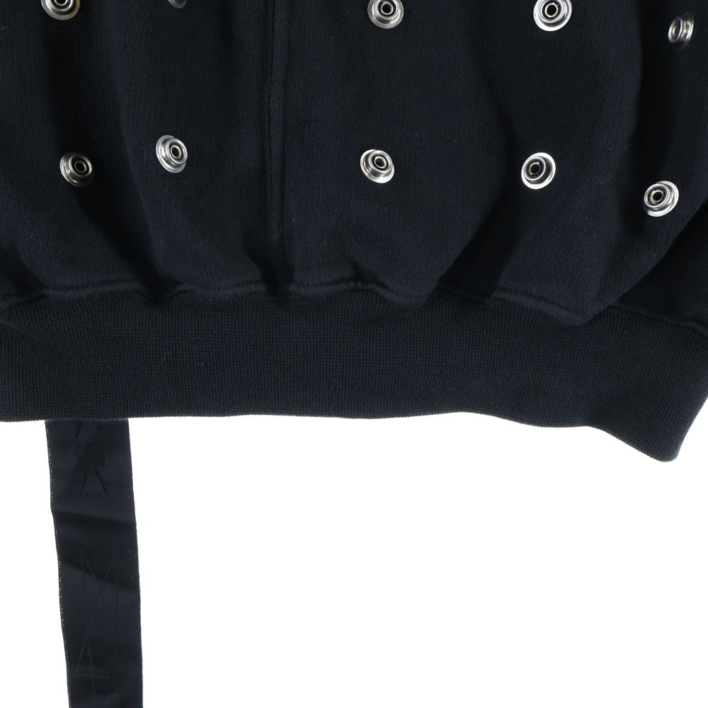 DRKSHDW(ダークシャドウ) SMALL GIMP HOODIE スタッズ装飾 フルジップアップスウェットパーカー フーディー ブラック DS01D1244 FES2