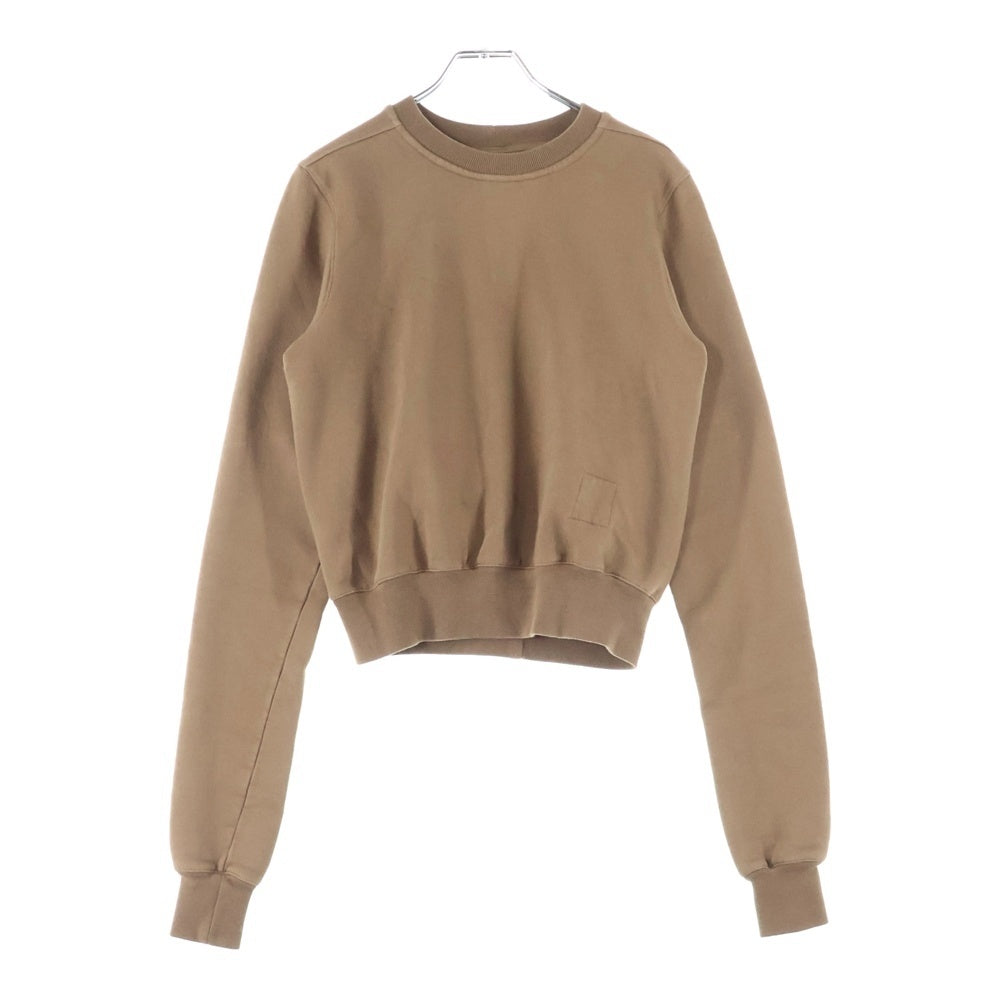 DRKSHDW(ダークシャドウ) CROPPED SWEAT クルーネックスウェットトレーナー ブラウン DS01D1249-F