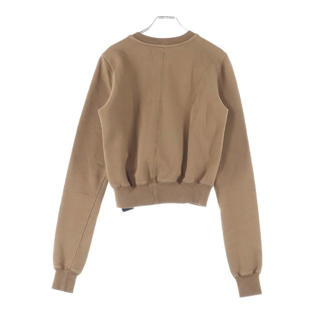 DRKSHDW(ダークシャドウ) CROPPED SWEAT クルーネックスウェットトレーナー ブラウン DS01D1249-F