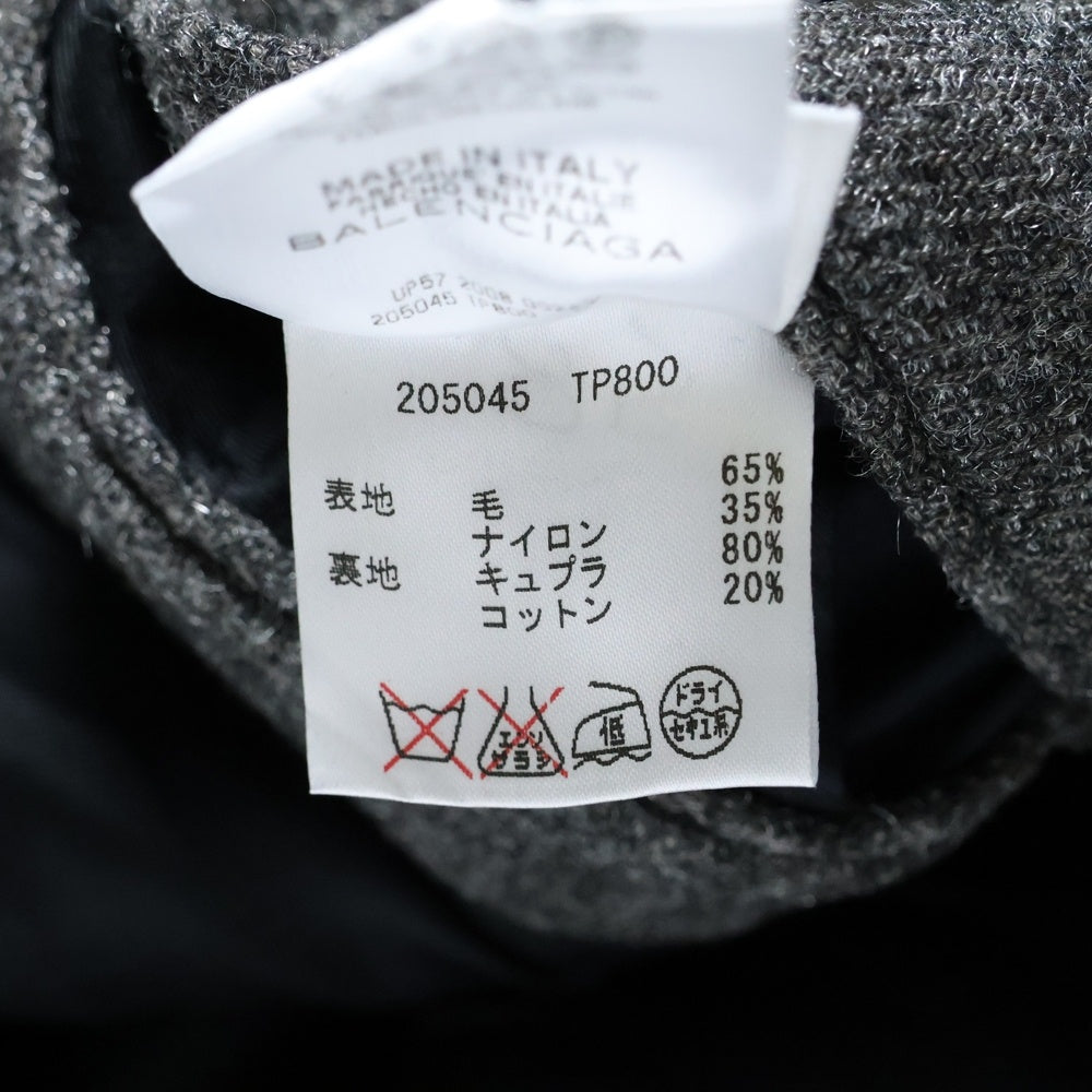 BALENCIAGA(バレンシアガ) 2B Wool Long Coat ウールロングコート チェスターコート グレー 205045 TP800